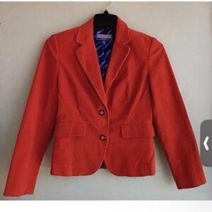 Vineyard Vines Orange Corduroy Cotton Blazer Jacket Women's Size 4